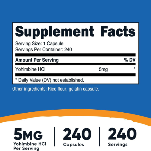 [Nutricost] 요힘베 HCl 5mg, 240캡슐