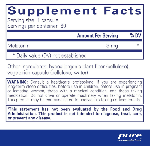 [퓨어인캡슐레이션] 멜라토닌 3mg 60정