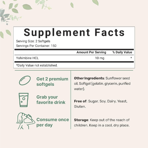 [Micro Ingredients] 더블스트렝스 요힘베 10mg, 300 소프트겔